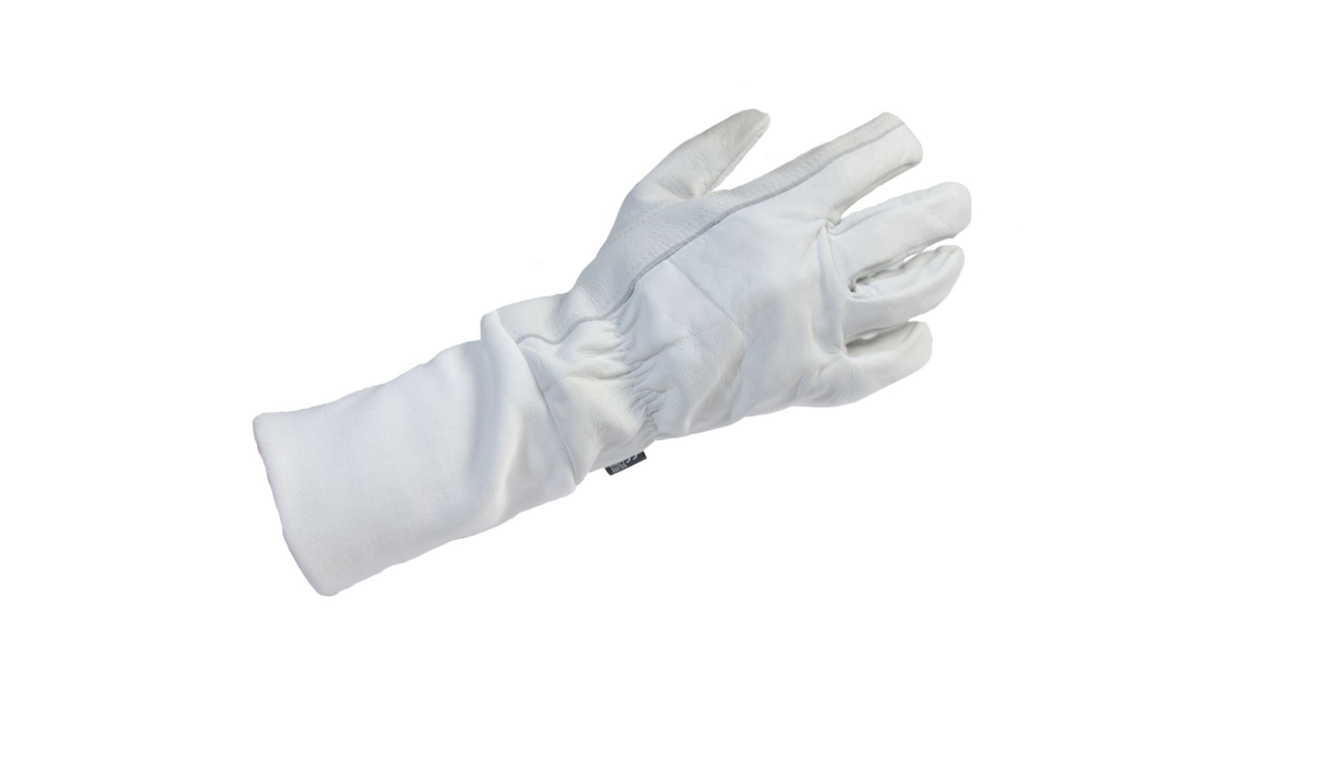 Leather Gloves with Cotton Cuff