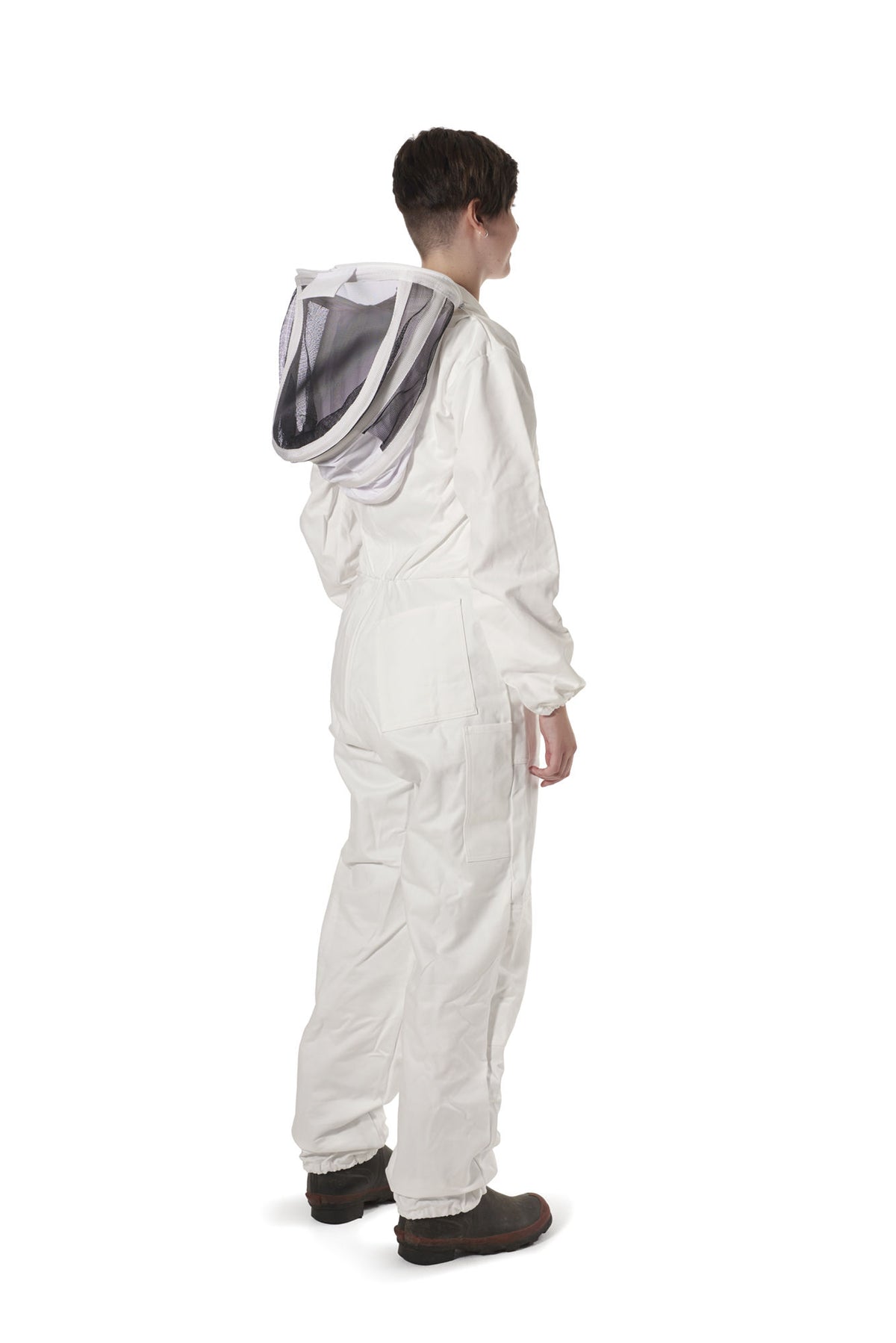 Women&#39;s Bee Suit with Folding Hood (White) - NZ made