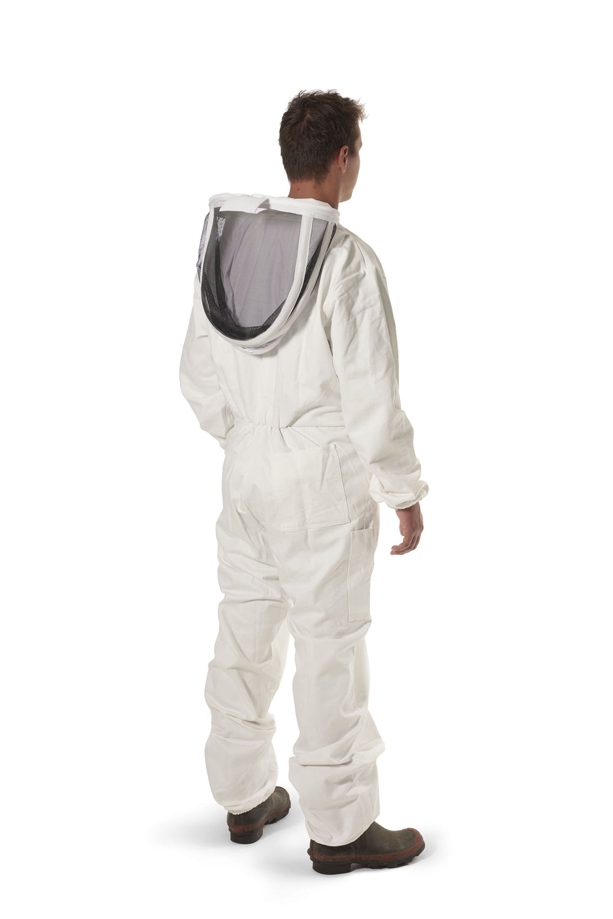 Mens Bee Suit with Folding Hood - (White)